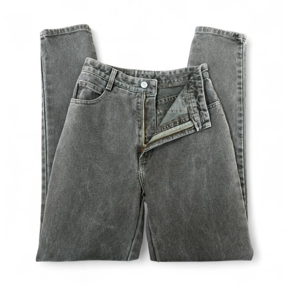 VTG 90s Bongo Jeans Size 5 Gray Green Denim High Waist Tapered Leg USA Made - Picture 5 of 8